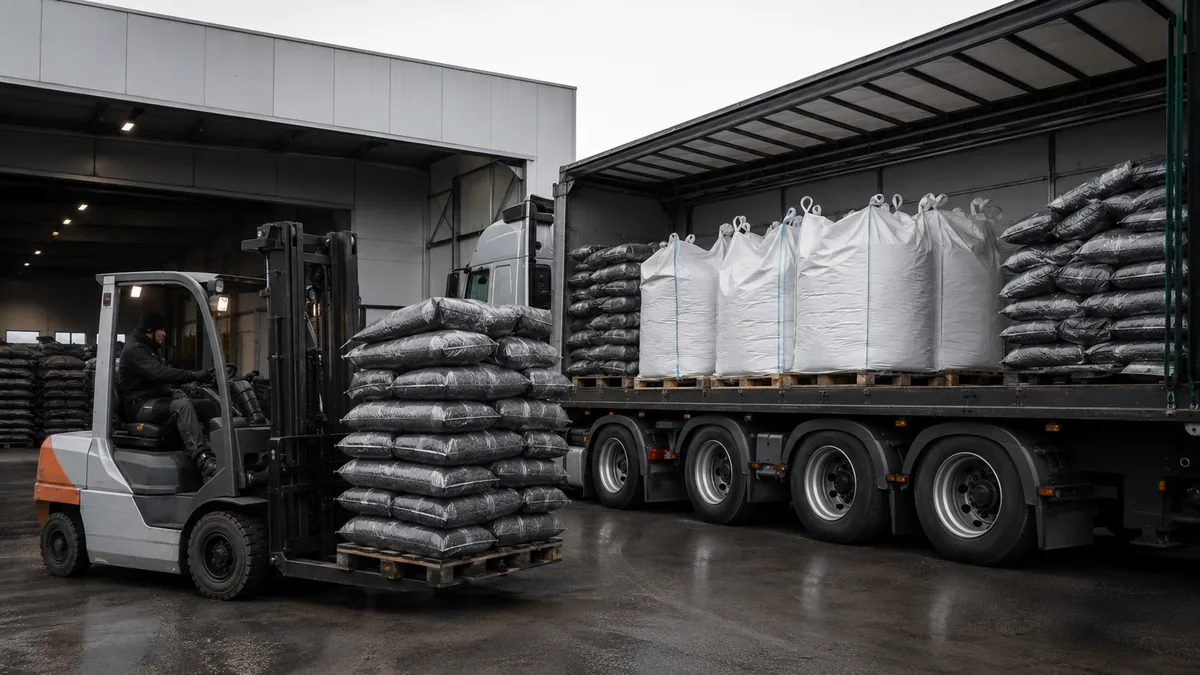 LKW-Logistik für Holzkohle-Großmengen in Europa